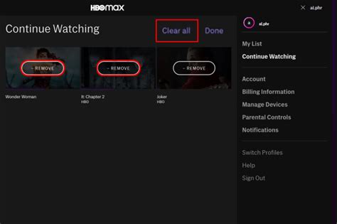 hbo max how to clear continue watching|My List and Continue Watching